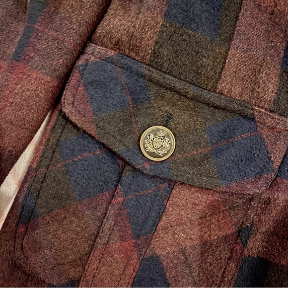 ✨🤎 COOGI Vintage Women’s Plaid Wool Blend Coat Outerwear Trench Coat Jacket 🤎✨ - Picture 5 of 8